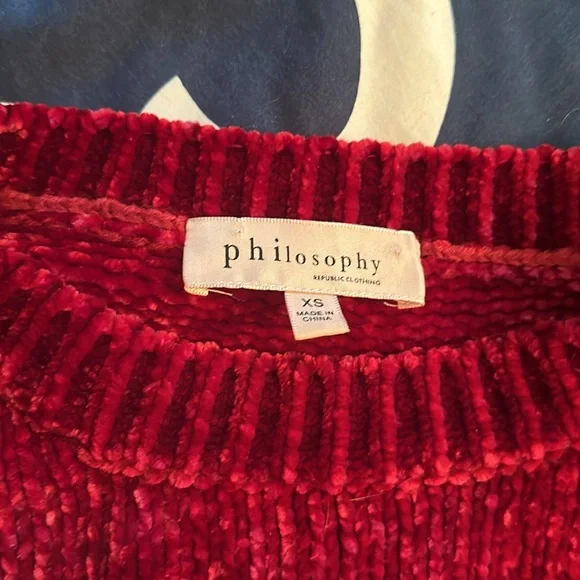 Philosophy Republic Clothing XS Red Ultra Soft Sweater - Picture 2 of 3